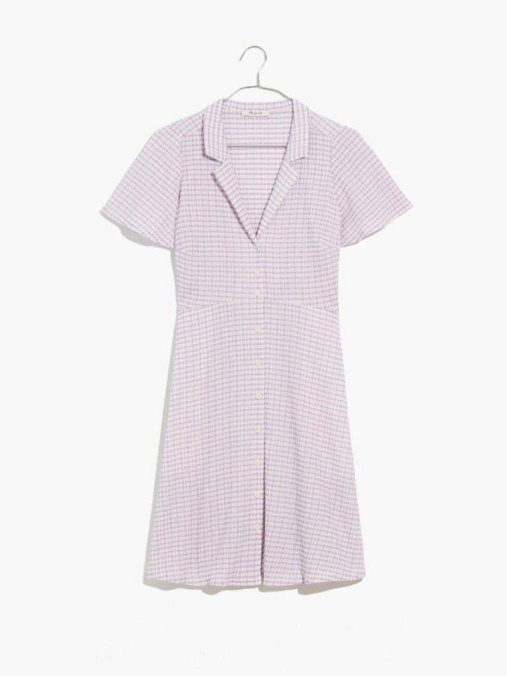 Madewell NWT Kacie Mini Shirtdress in Plaid Aster Bloom Purple Size 4